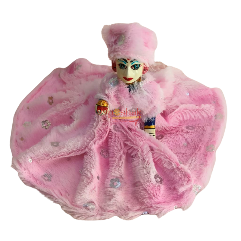 Laddu Gopal Chamki Velvet Fur Dress - Single Pc - Random Color