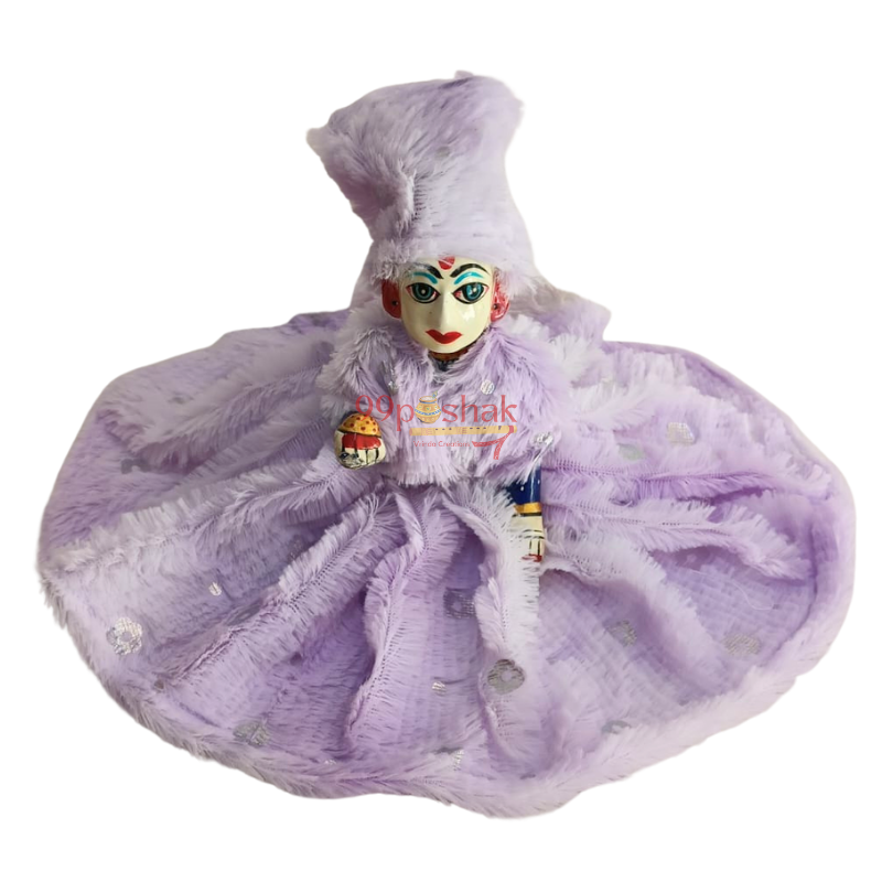 Laddu Gopal Chamki Velvet Fur Dress - Single Pc - Random Color