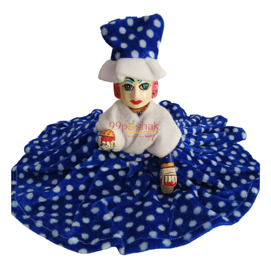 Winter Velvet Dotted Print Poshak – Laddu Gopal – Single Pc – Random Color