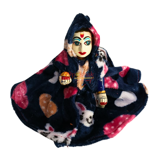 Laddu Gopal Hooded Woolen Dress Blanket Style Wrap – Single Pc – Random Color