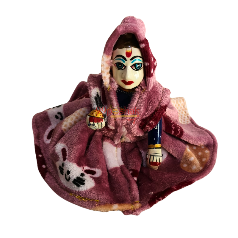 Laddu Gopal Hooded Woolen Dress Blanket Style Wrap – Single Pc – Random Color