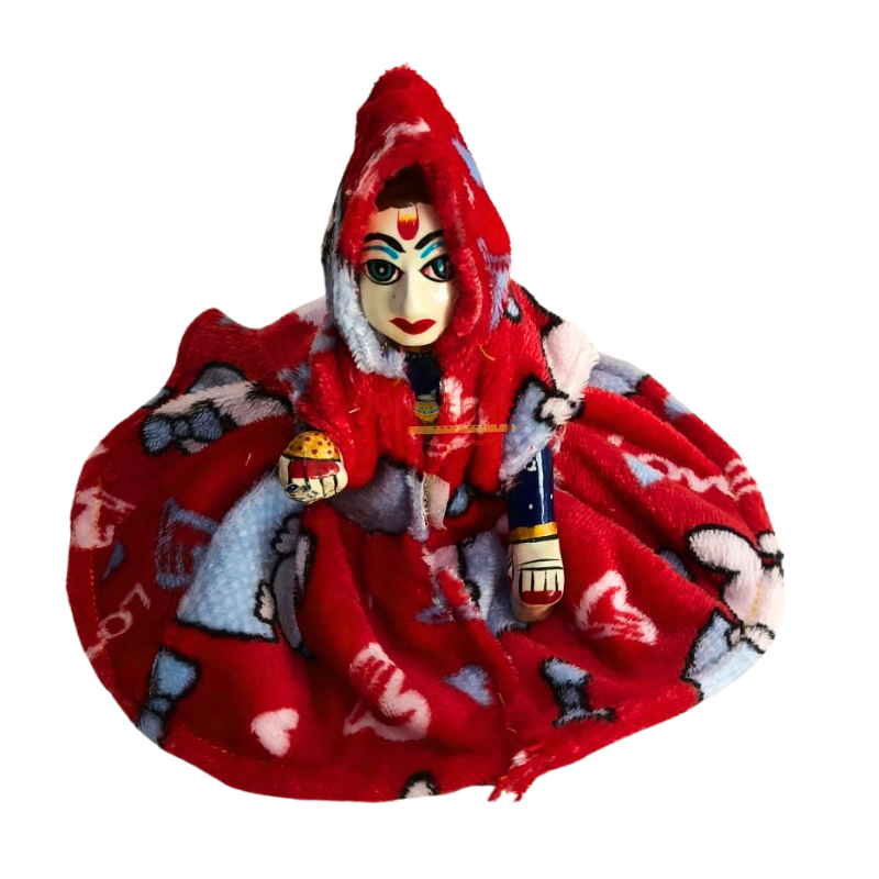 Laddu Gopal Hooded Woolen Dress Blanket Style Wrap – Single Pc – Random Color