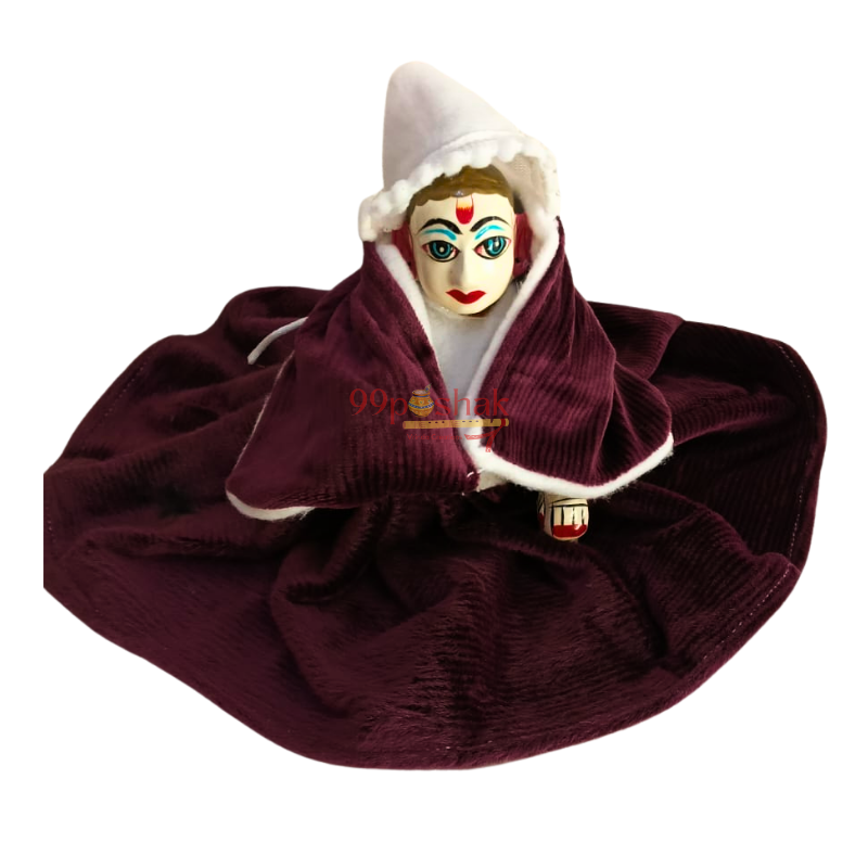 Laddu Gopal Hooded Velvet Dress – Single Pc – Dark Color