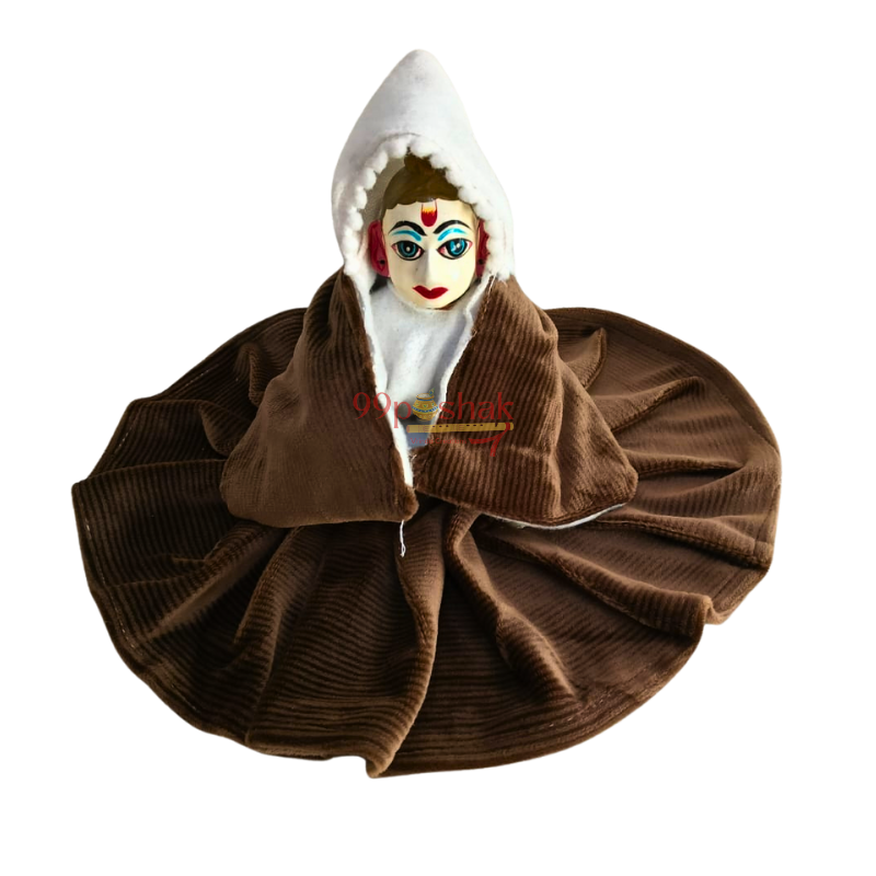 Laddu Gopal Hooded Velvet Dress – Single Pc – Dark Color