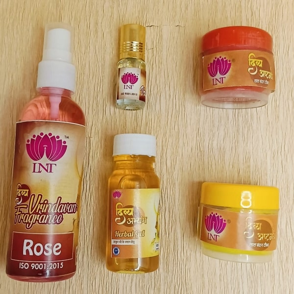 Combo of Abhyang Herbal Gel Divya Perfume Chandan Attar for Laddu Gopal (5 items)