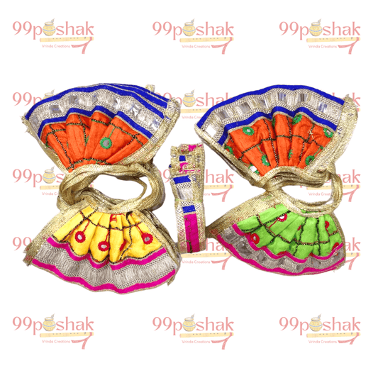 Mata Rani Dress with Patka - 3 & 6 Inch (1Pc) Multicolor