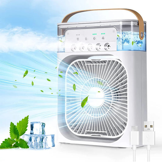 Portable Air Cooler Fan with 7-Color Light – Laddu Gopal Personal AC Fan