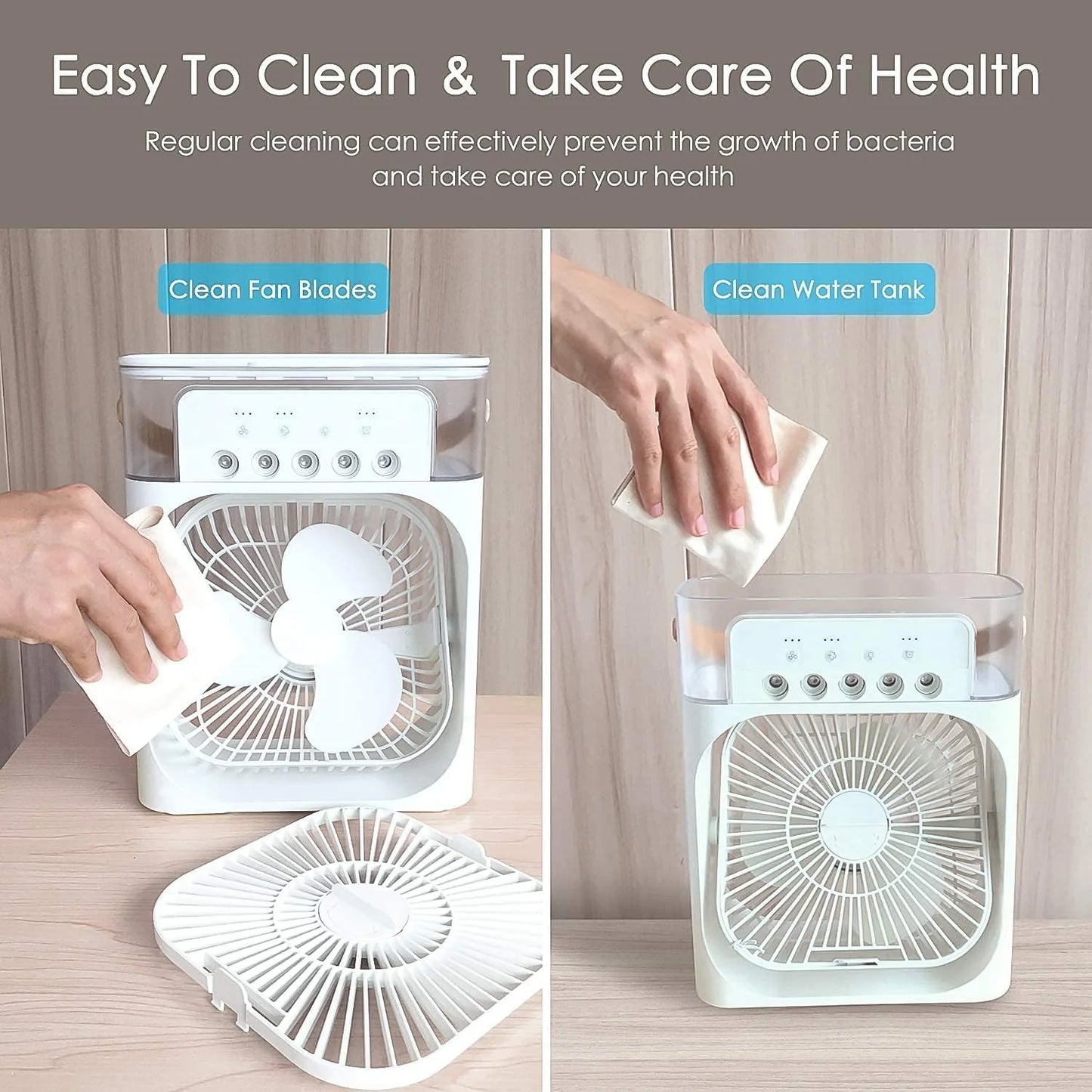 Portable Air Cooler Fan with 7-Color Light – Laddu Gopal Personal AC Fan