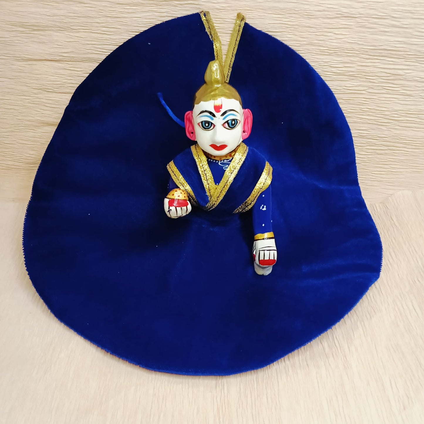 Laddu Gopal Velvet Plain Base - Navy Blue