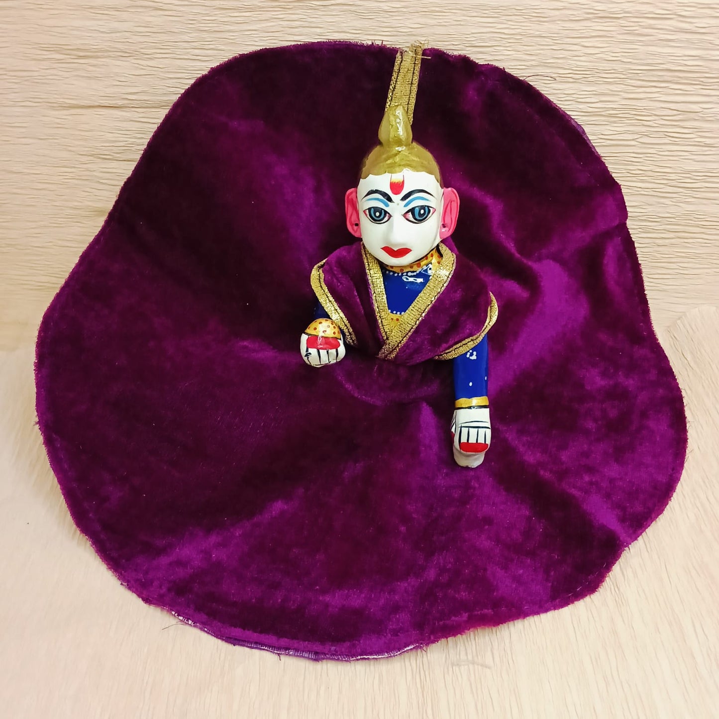 Laddu Gopal Velvet Plain Base - Magenta