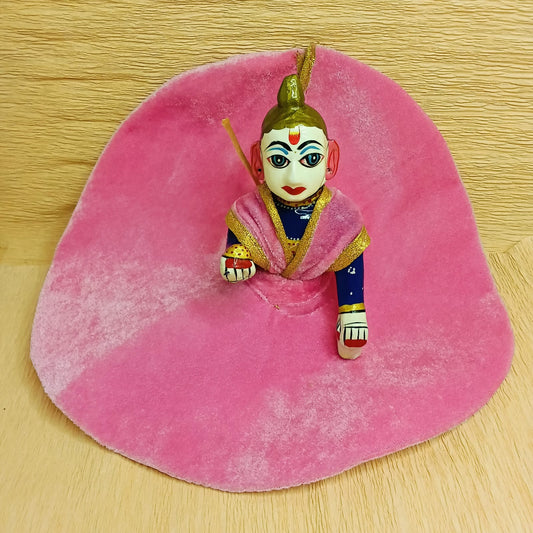 Laddu Gopal Velvet Plain Base - Pink