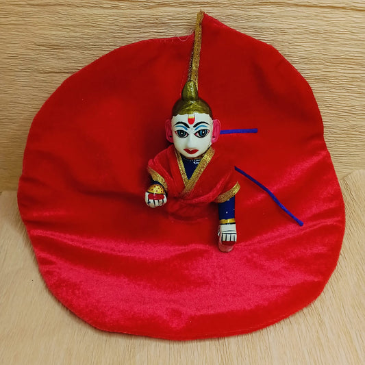 Laddu Gopal Velvet Plain Base - Red