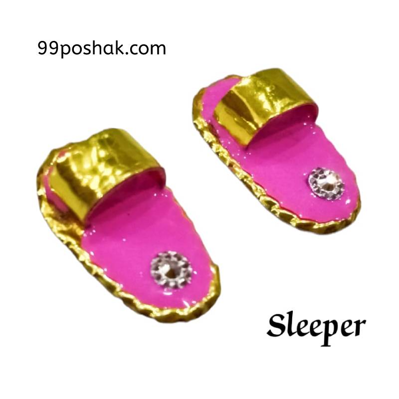 Laddu Gopal Attractive Sleeper Chappal - Metal - Multicolor