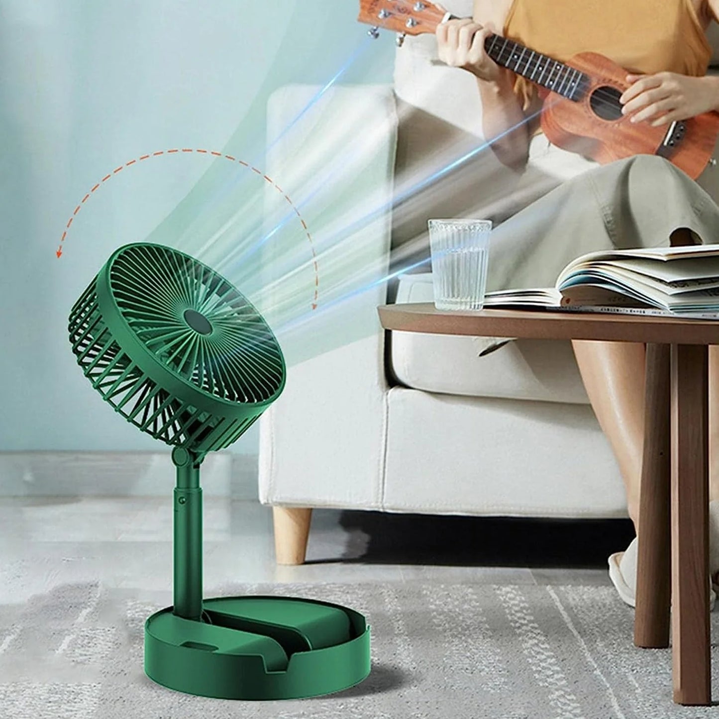 Laddu Gopal Adjustable Portable Desktop Fan - Telescopic Silent Personal Cooling Fan